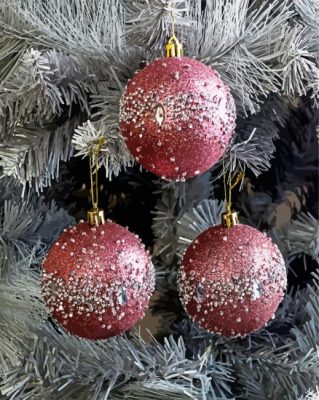 Three Christmas Baubles Paint By Numbers