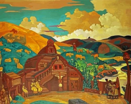 Three Pleasures By Nicholas Roerich Paint By Numbers