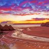 Three Cliffs Bay Swansea At Sunset Paint By Numbers