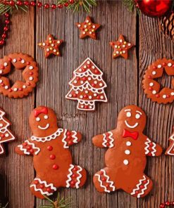 Traditional Christmas Gingerbread Man Paint By Numbers
