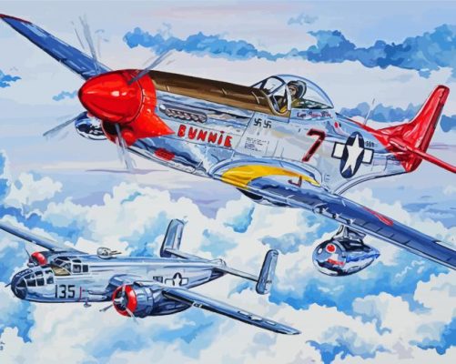 Tuskegee Airmen Planes In The Sky Paint By Numbers