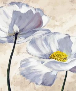 Two White Poppies Paint By Numbers