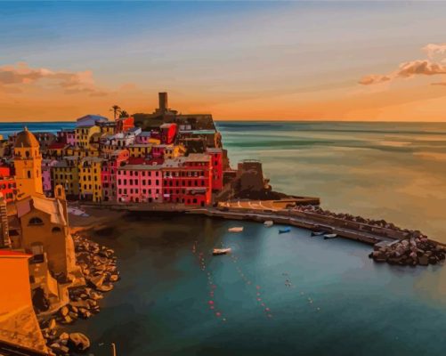 Vernazza At Sunset Paint By Numbers