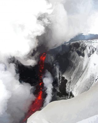 Volcano And Snow Paint By Numbers