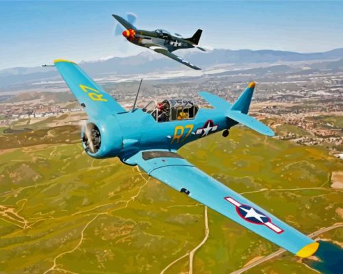 World War II Airplanes Paint By Numbers