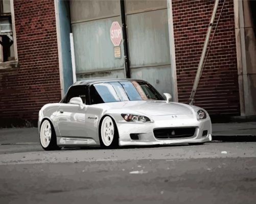 White Honda S2000 Paint By Numbers