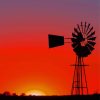 Windmill Silhouette At Sunrise Paint By Numbers