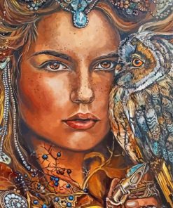 Woman With Owl Paint By Numbers
