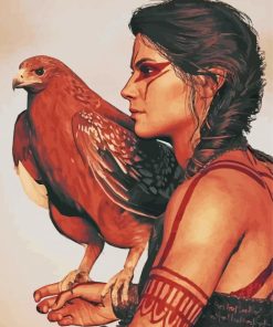 Woman And Hawk Bird Paint By Numbers