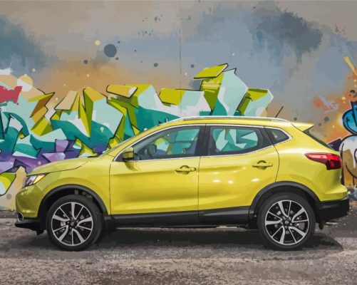 Yellow Nissan Qashqai Paint By Numbers