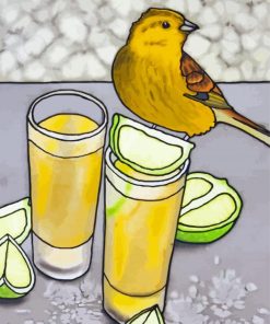 Yellowhammer Bird And Lime Juice Paint By Numbers