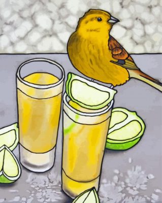 Yellowhammer Bird And Lime Juice Paint By Numbers