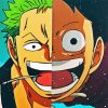 Zoro Luffy Half Face Paint By Numbers