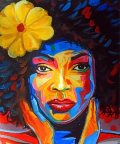 Abstract African Woman With Colorful Face Paint By Numbers