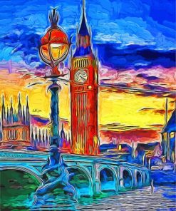 Abstract Big Ben London Tower Paint By Numbers