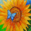 Abstract Sunflower With Butterfly Paint By Numbers