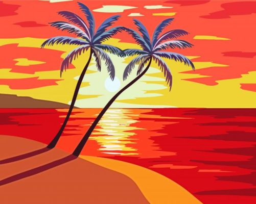 Aesthetic Beach And Sunset Paint By Numbers