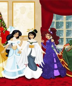 Aesthetic Disney Christmas Princesses Paint By Numbers