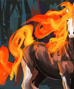 Aesthetic Fire Unicorn Paint By Numbers