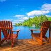 Aesthetic Lake Chairs Paint By Numbers