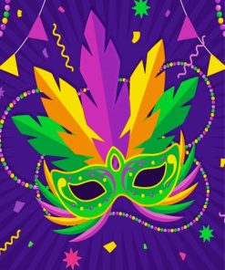 Aesthetic Mardi Gras Mask Paint By Numbers