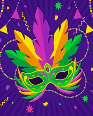 Aesthetic Mardi Gras Mask Paint By Numbers