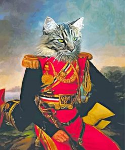 Aesthetic Military Cat Art Paint By Numbers