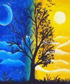 Aesthetic Tree Night And Day Art Paint By Numbers