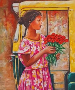 Aesthetic Flower Seller Paint By Numbers