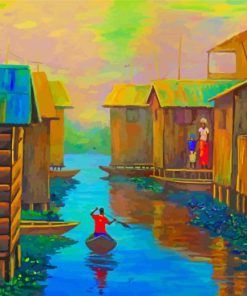 Aesthetic Houses On Water Paint By Numbers