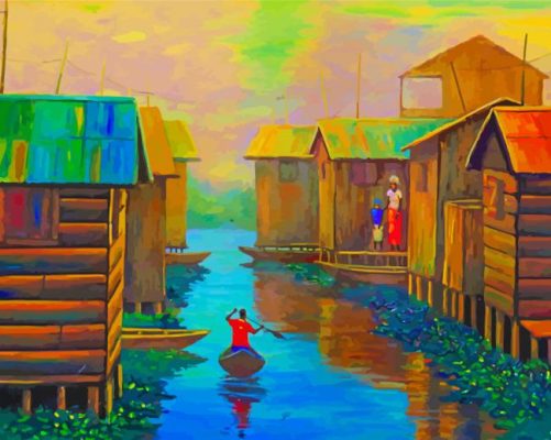 Aesthetic Houses On Water Paint By Numbers