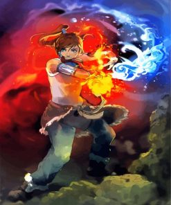Aesthetic Korra Water And Fire Anime Paint By Numbers