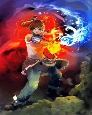 Aesthetic Korra Water And Fire Anime Paint By Numbers