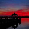 Beautiful Red Sunset In Chincoteague Island Paint By Numbers