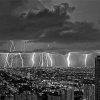 Black And White Lightning Sky Scape Paint By Numbers