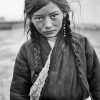 Black And White Tibetan Girl Paint By Numbers