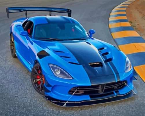 Blue Dodge Viper Paint By Numbers