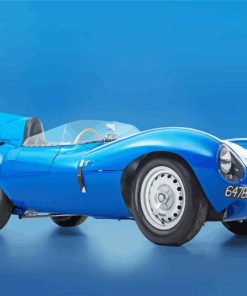 Blue Classic Car Jaguar Paint By Numbers