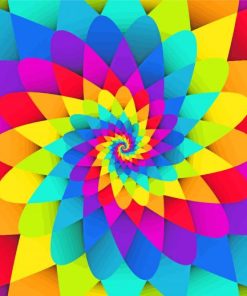 Bright Rainbow Spiral Psychedelic Paint By Numbers