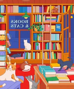 Library Cats Paint By Numbers