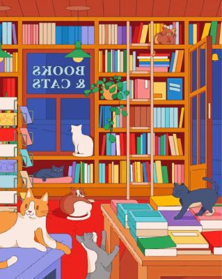 Library Cats Paint By Numbers