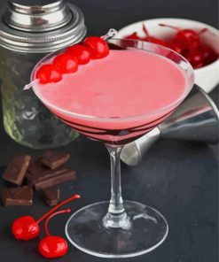 Cherry Cocktail Glass Paint By Numbers