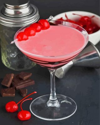 Cherry Cocktail Glass Paint By Numbers