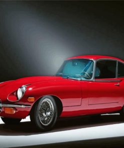 Classic Red Jaguar Car Paint By Numbers