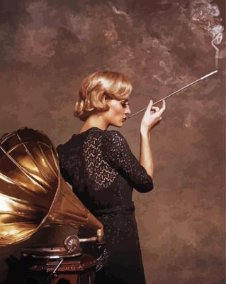 Classy Woman Holding Cigarette Paint By Numbers