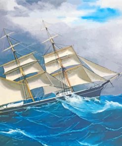 Clipper Ship In Storm Paint By Numbers