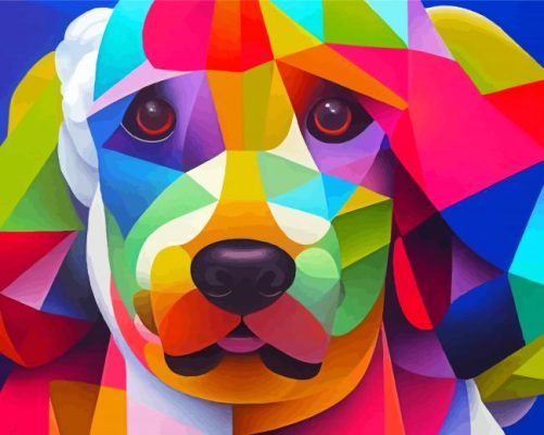 Cubism Colorful Dog Paint By Numbers