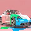Colorful Porsche Taycan Paint By Numbers