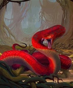 Cool Red Snake Paint By Numbers