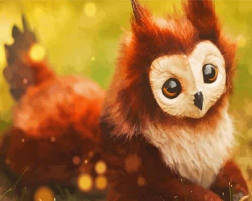 Baby Owl Bear Paint By Numbers